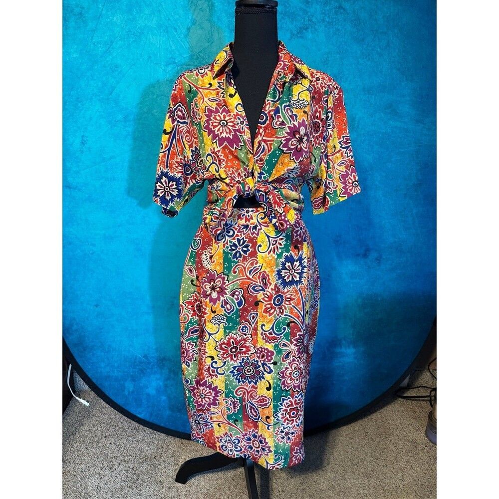 VintageFloral Paisley 2 Piece Set 70s Y2K Boho